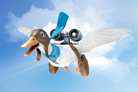 flying Aflac One Day Pay duck